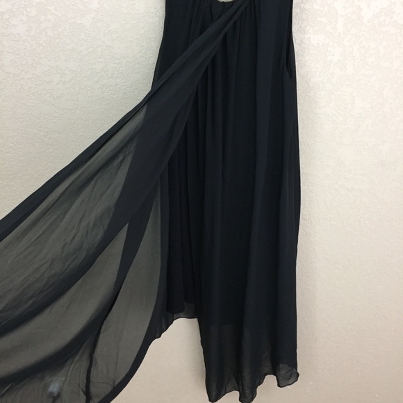 SALE
 Premise Dress Small Black Chiffon Flow Dress H30 - Picture 5 of 8
